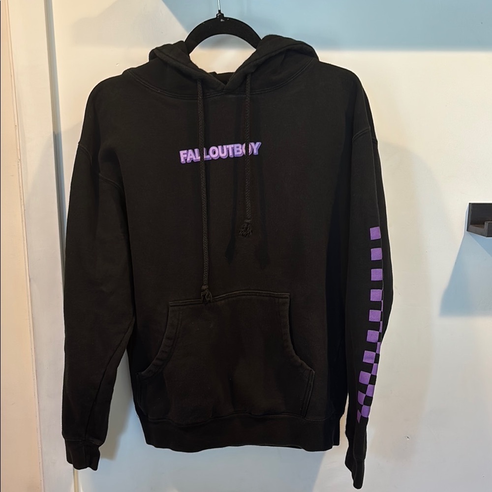 Fall Out Boy Black Hoodie with Purple Logo 2017 Mania Tour Merch